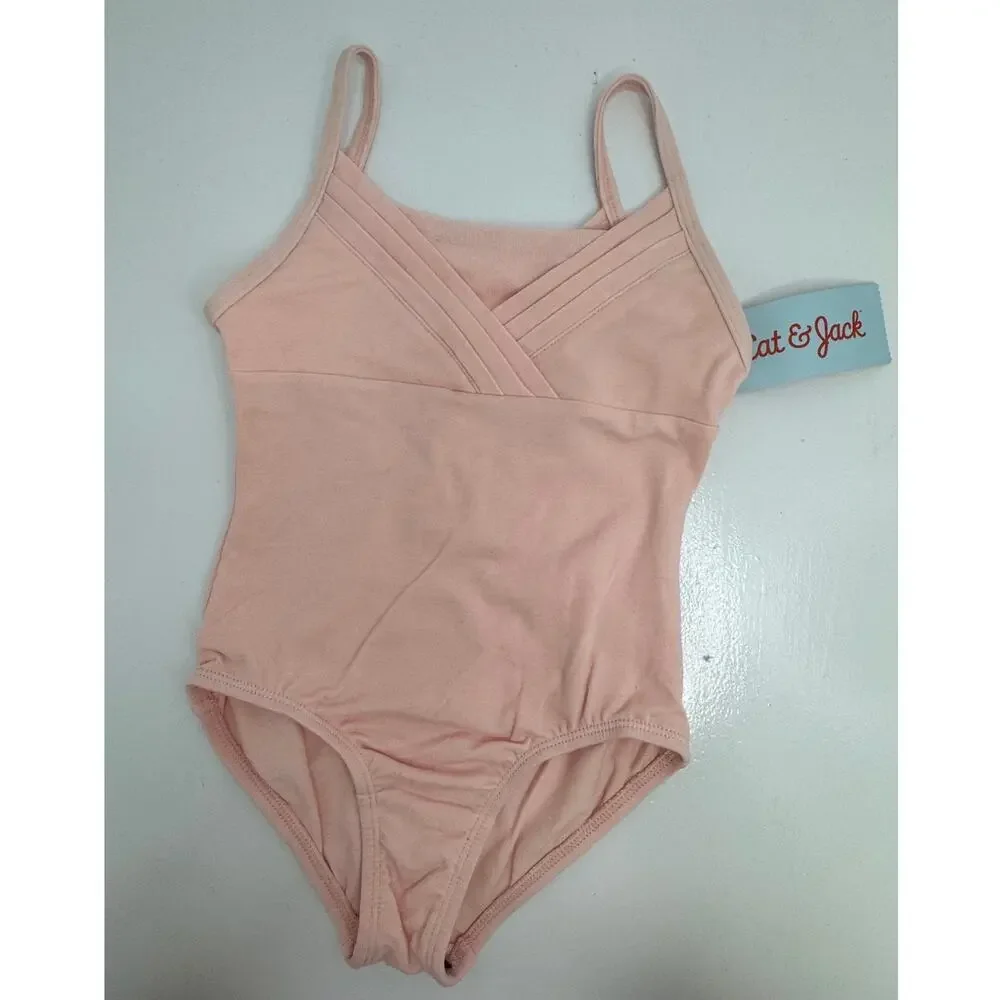 Cat & Jack Girls Leotard – XS (4/5) Ballet Dance Gymnastics Bodysuit Pink – NWT